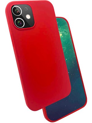 Cepte Aksesuar Apple iPhone 12 Mini - Uyumlu Silk Silikon-Kırmızı
