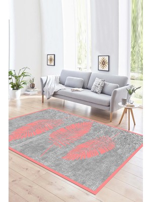 Napoli Home Dijital Baskılı Kaymaz Yıkanabilir Modern Desen Yolluk Mutfak Salon Halısı, N-Modern-41-Pembe,