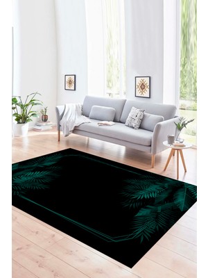 Napoli Home Dijital Baskılı Kaymaz Yıkanabilir Modern Desen Yolluk Mutfak Salon Halısı, N-Modern-26-Turkuaz,