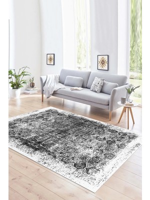 Napoli Home Dijital Baskılı Kaymaz Yıkanabilir Modern Desen Yolluk Mutfak Salon Halısı, N-Modern-04-Beyaz,