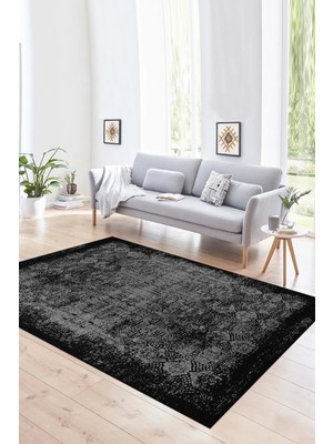 Napoli Home Dijital Baskılı Kaymaz Yıkanabilir Modern Desen Yolluk Mutfak Salon Halısı, N-Modern-04-Gri,