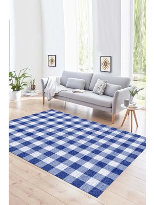 Napoli Home Dijital Baskılı Kaymaz Yıkanabilir Modern Desen Yolluk Mutfak Salon Halısı, N-Modern-55-Lacivert,