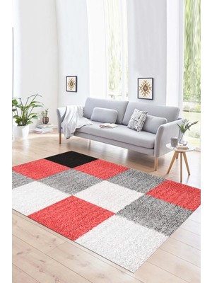 Napoli Home Dijital Baskılı Kaymaz Yıkanabilir Modern Desen Yolluk Mutfak Salon Halısı, N-Modern-53-Pembe,