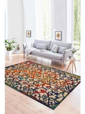 Napoli Home Dijital Baskılı Kaymaz Yıkanabilir Modern Desen Yolluk Mutfak Salon Halısı, N-Modern-32-Renkli,