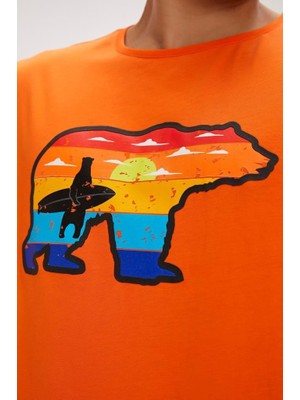 Bad Bear Gleen T-Shirt Orange Erkek T-Shirt Turuncu S-Xxl