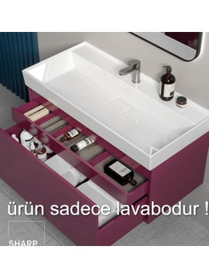 Turkuaz Seramik Cerastyle SHARP80 x 48 cm Lavabo Dolap Uyumlu Etajerli Lavabo