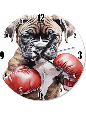 Tablomega Boksör Köpek Tasarım Duvar Saati