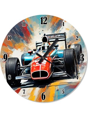 Karizma Tablo Eski Formula 1 Aracı Desenli Duvar Saati
