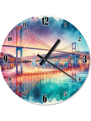 Karizma Tablo Istanbul Boğaz Köprüsü Tasarım Duvar Saati