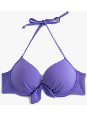 Koton Push Up Bikini Üstü Dolgulu Balenli Boyundan Bağlamalı