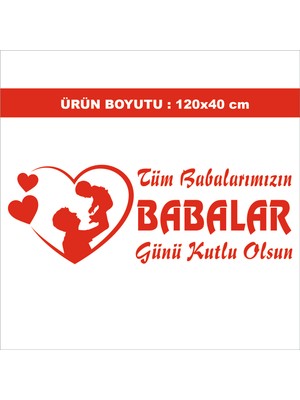 2Mak Reklam Babalar Günü Için Mağaza Vitrin Yazısı 120X40 cm