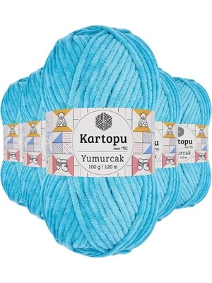 5 Adet Yumurcak Kadife El Örgü Ipi Turkuaz K515