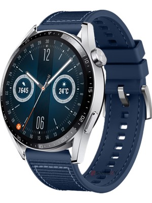 Huawei Watch Gt2 Elite-Sport-Classic 46MM-GT2 Pro 22MM Uyumlu Dikiş Desenli Dokuma Silikon Kordon