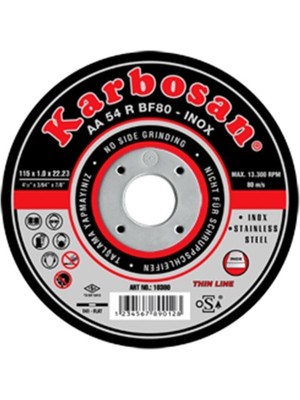 Karbosan Inox Ince Metal Kesici Taşı 115 mm