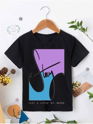 Hanclo Rahat Kalıp Pamuklu Baskılı Siyah Çocuk T-Shirt