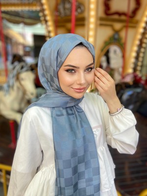 Şahtan Dama Desen  Pamuk Jakar Şal