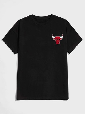 Hanclo Kırmızı Boğa Baskılı Oversize Tshırt