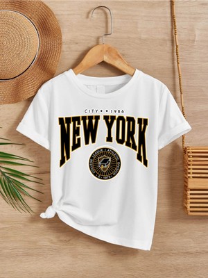 Hanclo Rahat Kalıp Pamuklu Baskılı Beyaz Çocuk T-Shirt