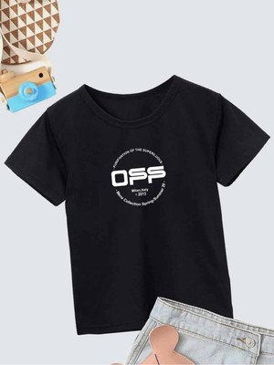 Hanclo Rahat Kalıp Pamuklu Baskılı Siyah Çocuk T-Shirt