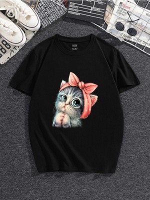 Hanclo Tatlı Kedi Oversize Tshirt