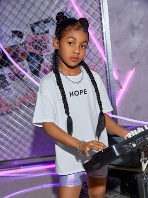 Hanclo Çocuk Oversize Hope Pamuklu Bisiklet Yaka Tişört