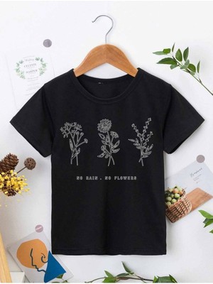 Hanclo Rahat Kalıp Pamuklu Baskılı Siyah Çocuk T-Shirt