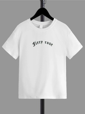 Hanclo Rahat Kalıp Pamuklu Baskılı Beyaz Çocuk T-Shirt