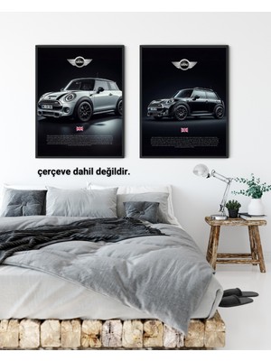 Avelon Premium Mini Cooper Hatchback Ikili Poster Seti 42 x 29,7 cm