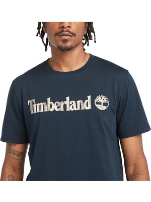 Timberland Camo Linear Logo Short Sleeve Tee Erkek Lacivert Tshirt TB0A5UNF4331