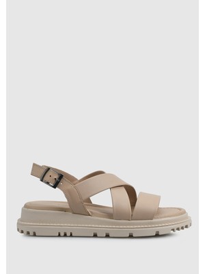 ProvoQ Bej Kadın Düz Sandalet