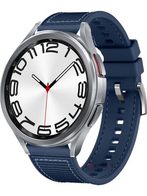 Sneezy Samsung Galaxy Watch 6 – Classic 40-43-44-47MM  20MM Dikiş Desenli Dokuma Silikon Kordon