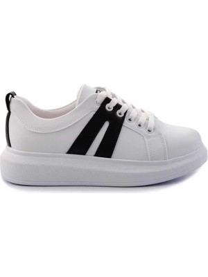 Bambi Beyaz Siyah  Kadın Sneaker K01179086609