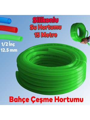 Nzb Bahçe Çeşme Su Hortumu Iç Çap 1/2 Naturel Silikonlu Sulama Araç Yıkama Hortum 15 Metre