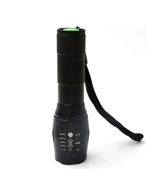 Nzb El Feneri Lamba Şarjlı P50 LED Işıldak Kamp Lambası Gece 800 Metre Uzun Menzil Aydınlatma Zoom Özellikli Beyaz Işık