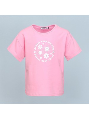 Wanex Kız Çocuk Kısa Kol Tshirt - 3249955 - Pembe