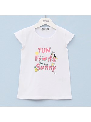 Wanex Kids Kız Çocuk Kısa Kol Tişört - 3179334 - Beyaz