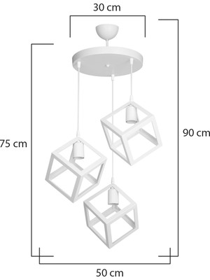Modelight Küp Beyaz Üçlü Avze