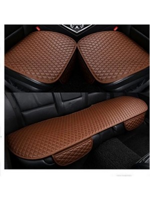 Ecarteks Araç Koltuk Minderi Oturak Takım 3 Parça Aracınıza Değer Katın Taba Deri Taba Iplik