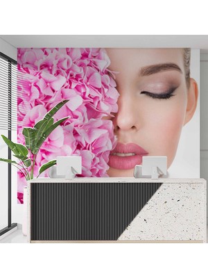 Duvar Kağıdı Baskı Makyaj Temalı Kadın Kuaför Duvar Kağıdı Baskı
