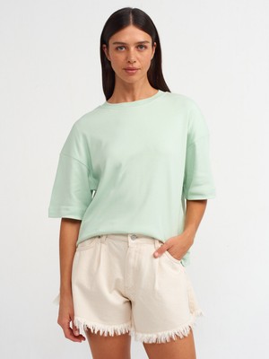 Dilvin 31067 Kısa Kollu Vatkalı T-Shirt-Çağla