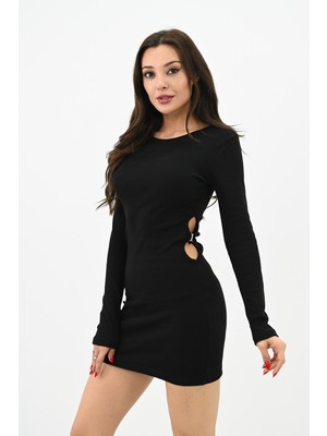 Koza Kadın Pencere Detaylı Mini Elbise 5215-24