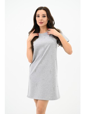 Koza Kadın Taşlı Kısa Kollu Elbise 5212-24