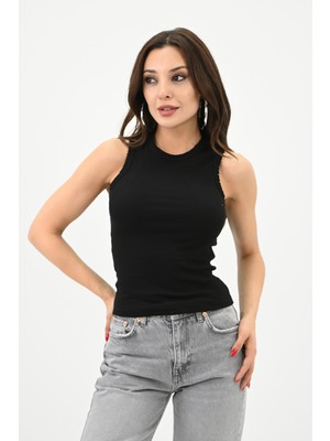 Koza Kadın Bisiklet Yaka Kolsuz Bluz 1755-24