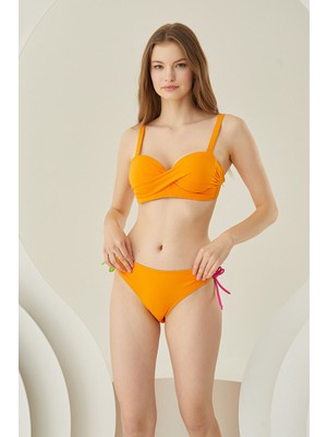 Loya Turuncu Basic Halter Tek Alt Bikini