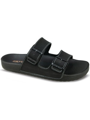 Ceyo Siyah Erkek Terlik Bahama-10 Düz Topuklu Suni Deri Konfor ve Şıklık Sunar