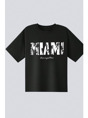 Only Trendwear  Çocuk Miami Baskılı Pamuklu Tshirt