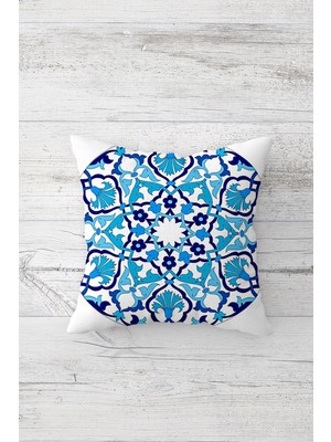 Pelangi Etnik Desenli Çift Tarafı Baskılı Gizli Fermuarlı Yastık Kılıfı Kırlent Koltuk Yastık Kılıfı