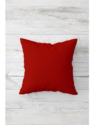 Pelangi Düz Renk Bordo Çift Tarafı Baskılı Gizli Fermuarlı Yastık Kılıfı Kırlent Koltuk Yastık Kılıfı