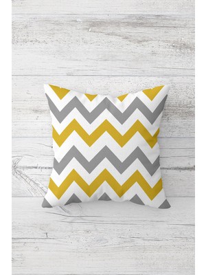 Pelangi Zigzag Çizgili Geometrik Çift Tarafı Baskılı Gizli Fermuarlı Dekoratif Kırlent Koltuk Yastık Kılıfı