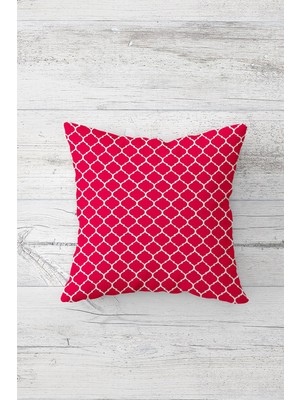 Pelangi Fuşya Ogea Desenli Çift Tarafı Baskılı Gizli Fermuarlı Yastık Kılıfı Kırlent Koltuk Yastık Kılıfı